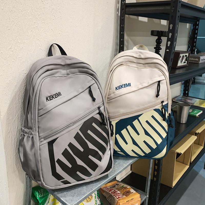 Schoolbag Premium Sense Backpack Men's Large Capacity Casual Simple Backpack Women's Lightweight Student Fashion Trend Alphabet School Bag