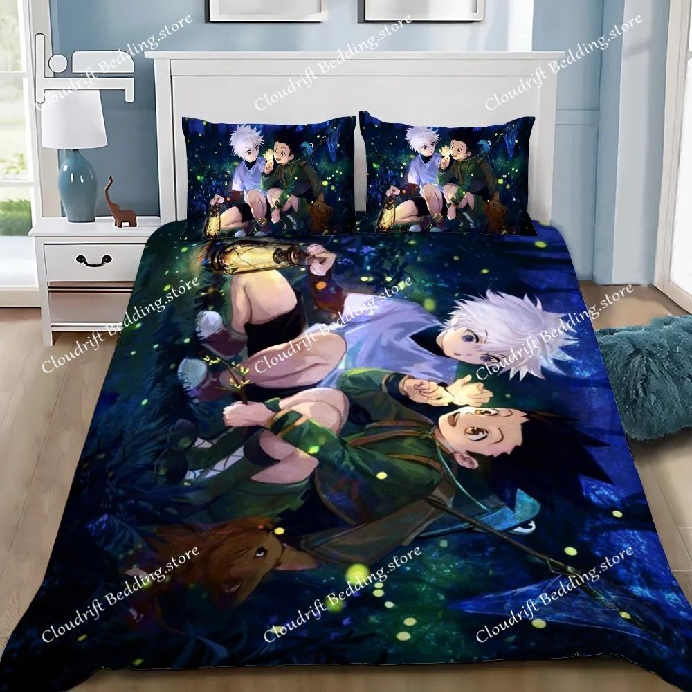 Cartoon Hunter X Hunter Duvet Cover Pillowcase Bedding Set Adult Boy Girl Bedroom Decoration Children Single Double Large Size