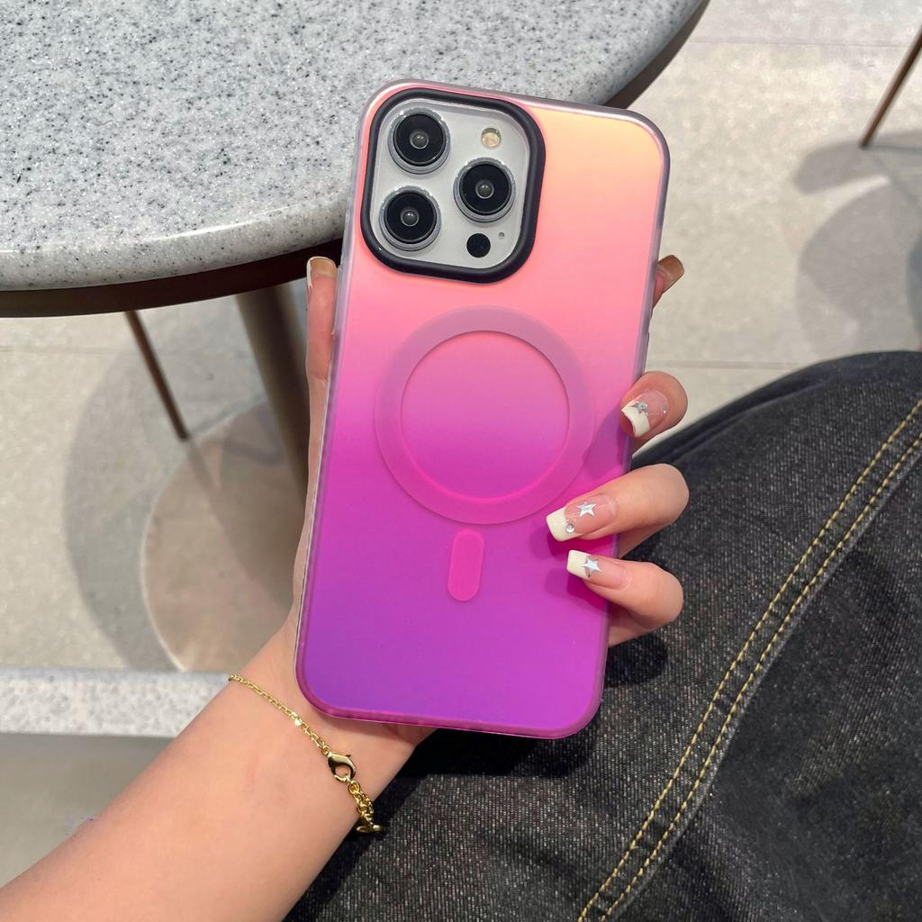 IPhone 16 Skin Sensitive Magnetic Suction Phone Case Chameleon Suitable for Apple 15 ProMax Gradient 14 Anti Fall Protection Case