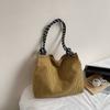 Vintage Large Capacity Corduroy Bag Women's Solid Color Underarm Shoulder Bag