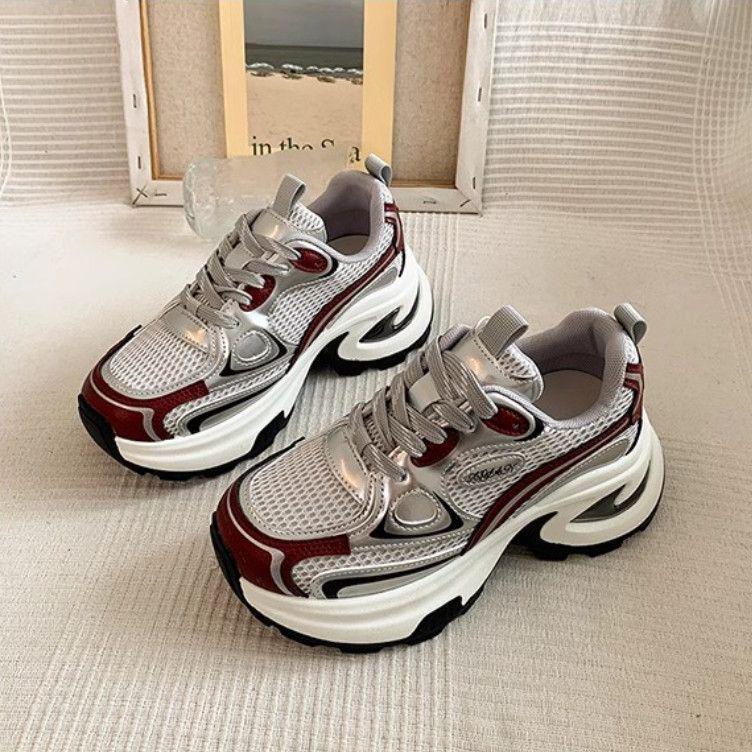 Trendy Dámské Platformové Dad Tenisky s Silnou Podrážkou - Jaro/Podzim 2025 Street Style