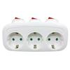 1 ks Evropská standardní zásuvka Převodník 16A/250V na 3 16A/250V 3-portový EU Napájecí adaptér s individuálními vypínači Příslušenství