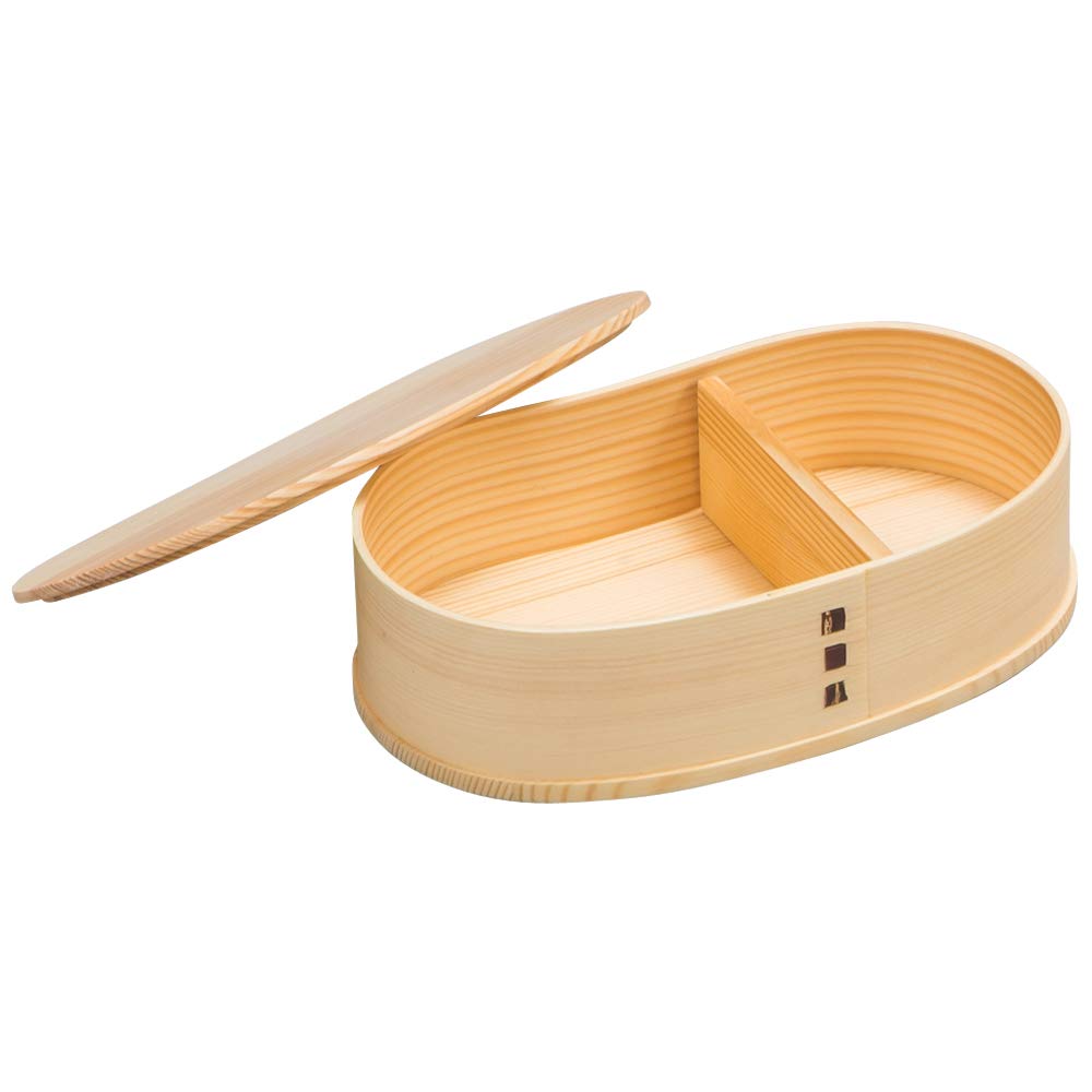 Yamashita Kogei Bento Natural W19 x D11 x Small Single 32273 Box, Wood, H4.9cm, Size, Tier, Large,