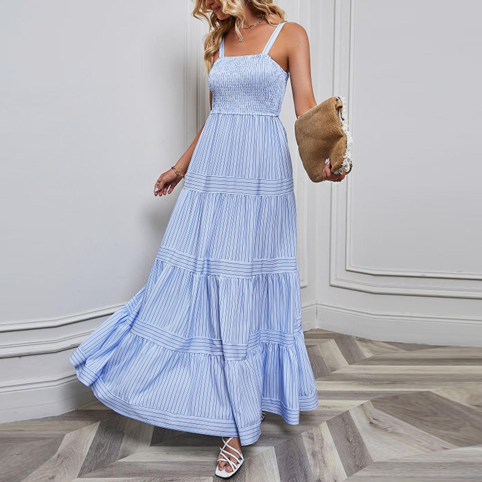 

Женское модное сексуальное платье с поясом в полоску для отпуска L