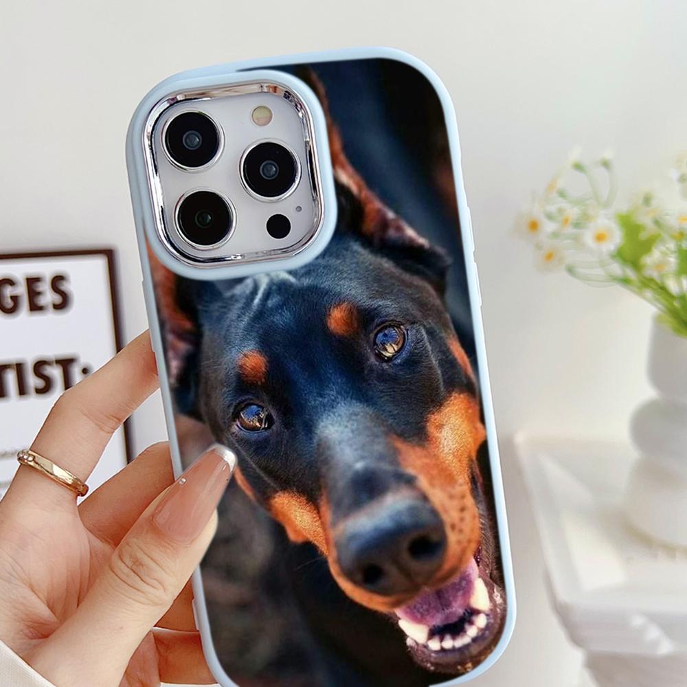 LZ14 Dog Doberman Animal Art Soft Phone Case for Samsung S24 Ultra S23 Plus S21 FE A16 A54 A34 A06 Infinix Hot 40 30i Lens Protection Shockproof Cover