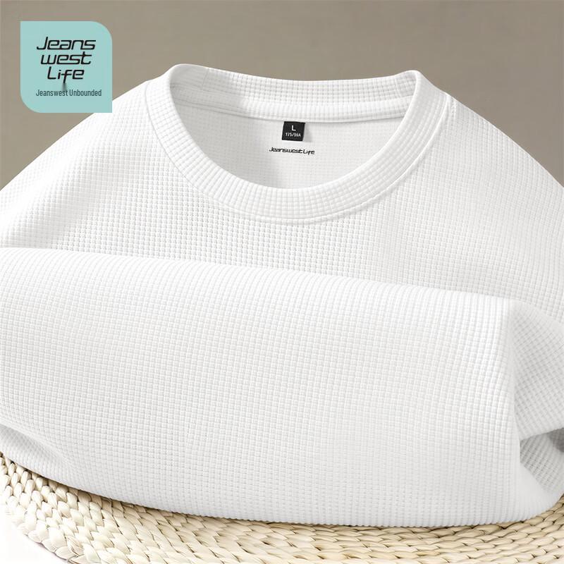 JEANSWEST LIFE Men's Waffle Knit Short Sleeve T-Shirt