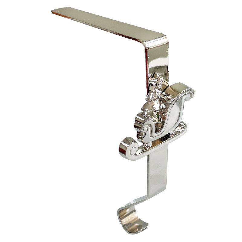 Strumpfhalter für Kaminsims Set aus 4 Stück, Wiederverwendbare Weihnachtsstrumpf-Haken, Beschädigungsfreier Xmas-Hänger für Kamin-Kaminsims Klemmständer Weihnachtsdekoration