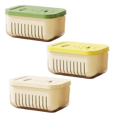 Boîte scellée innovante pour réfrigérateur avec minuteur pour organiser fruits et légumes, organisateur alimentaire pour réfrigérateur avec panier de vidange