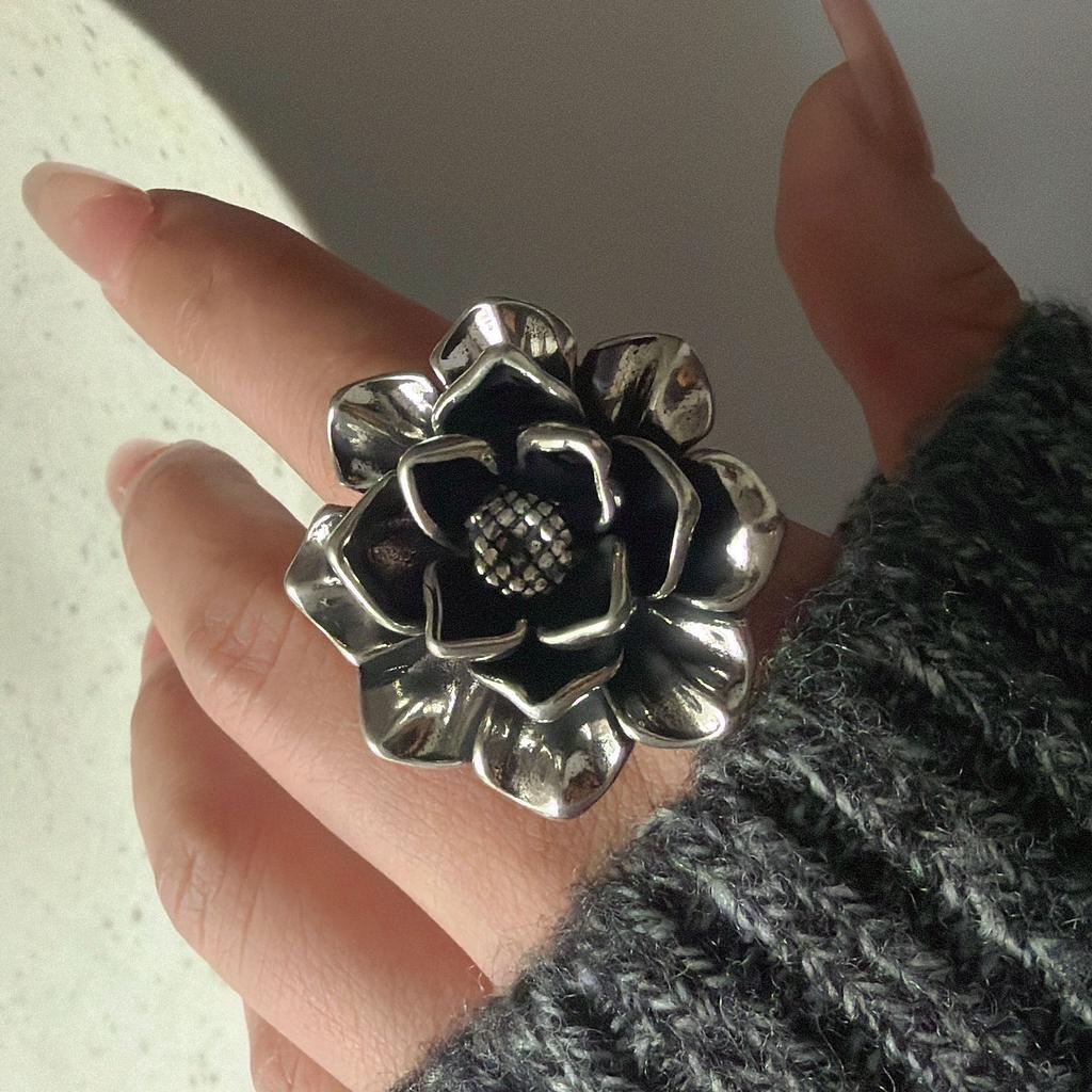 925 Silver Rings for Women Couple Minimalist Handmade Simple Wide Moon Ring Set Party Jewelry Gift Prevent Allergy