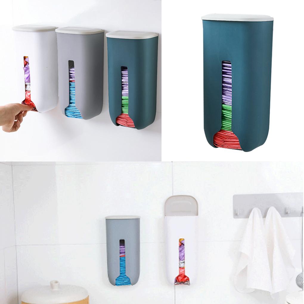 Wall Mounted Garbage Bags Storage Box Home Kitchen Plastic Pouch Case Space Saving Organizer