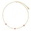 XL442 18K Gold Plated Stainless Steel Necklaces, Red Cubic Enamel Pendant Necklaces, Hypoallergenic Dainty Jewelry for Women