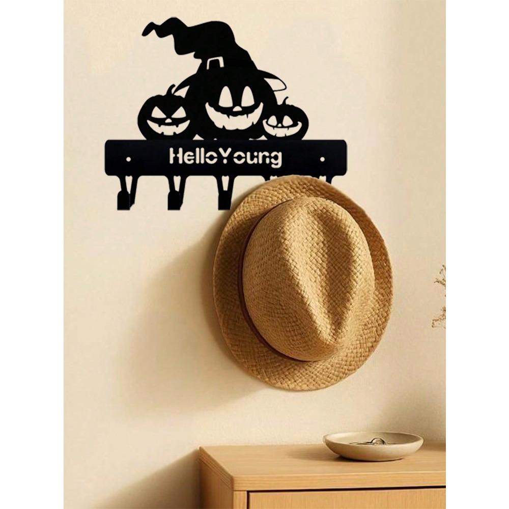 Wrought Iron Wall Hook Halloween Pumpkin Home Decor Towel Holder