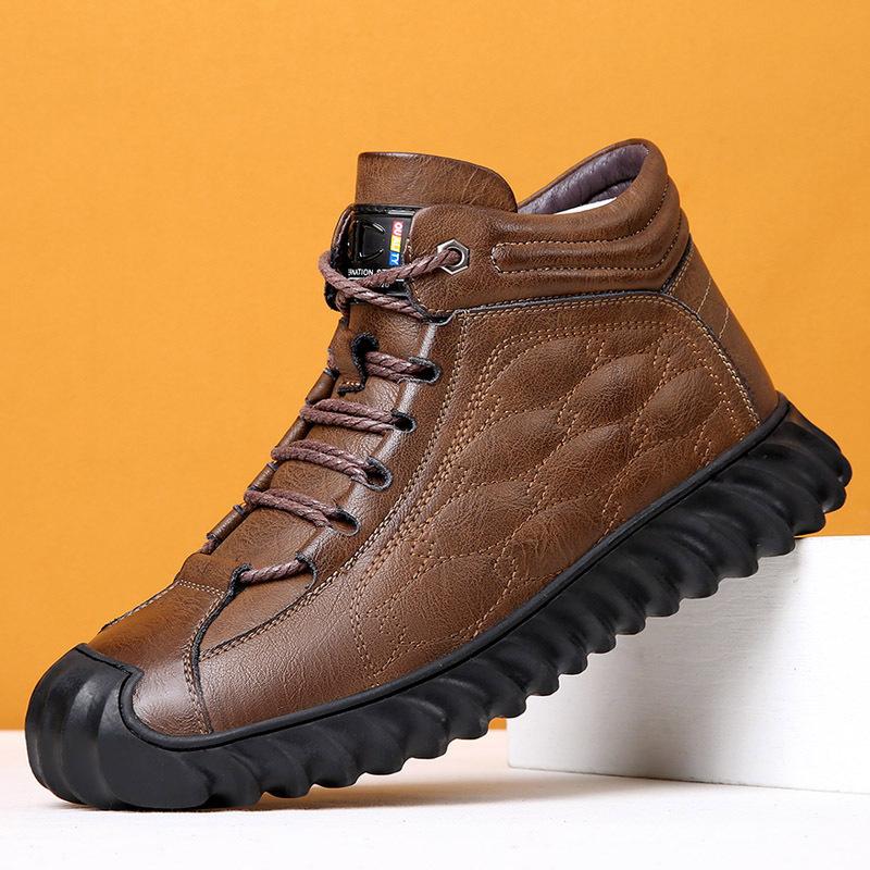 

Мужские хлопковые туфли мужские модные бархатные зимние теплые повседневные мужские туфли кожаные шерстяные зимние ботинки для среднего и пожилого возраста папины туфли 44