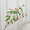 Artificial Flower Branch Realistic Stem And Green Fake Flower with Leaves for Floral