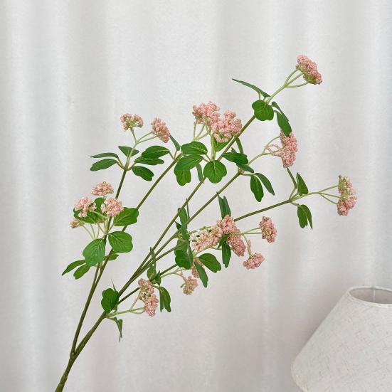 Artificial Flower Branch Realistic Stem And Green Fake Flower with Leaves for Floral
