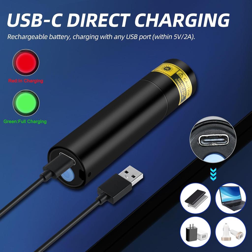 DARKBEAM Flashlight UV Black Light 395 NM, Mini but Powerful USB- C LED Rechargeable Woods Lamp, Ultraviolet Flashlights for Pet Urine, Stains