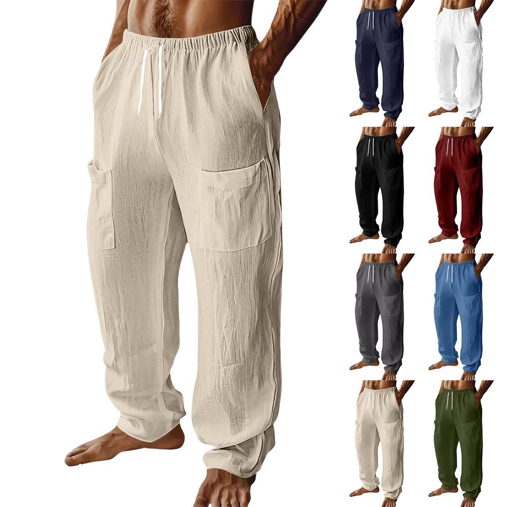 Men's Casual Loose Fit Drawstring Pants with Pockets Lightweight Trousers for Daily Wear father day gifts my orders Suitable for Various Occasions