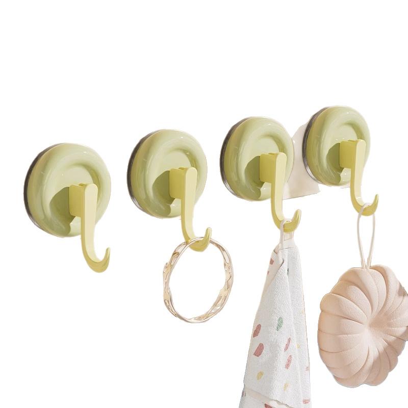 4 Pcs Strong Vacuum No-hole Non-marking Removable Household Kitchen Bathroom Bathroom Wall Hanging Suction Cup Hooks