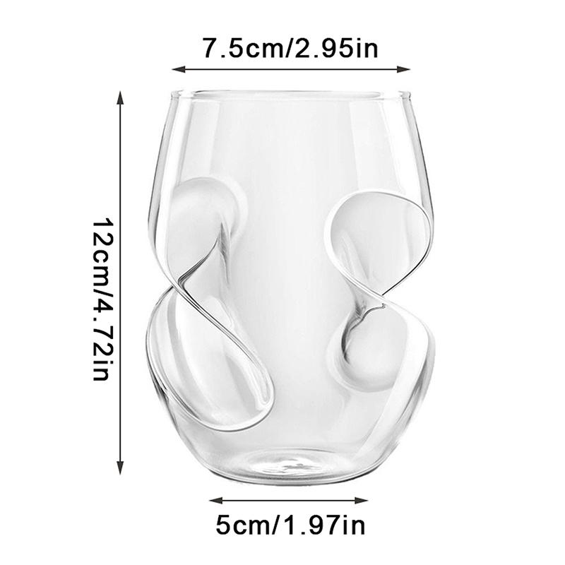 Creative Twisted Cocktail Glass Insulated Rotate Whiskey Glass Reusable Multipurpose Glassware Wine Glasses Sleek Curves