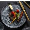 Retro Ceramic Straight Flat Plate Steak Salad Dessert Plates Pasta Restaurant Specialty Tableware