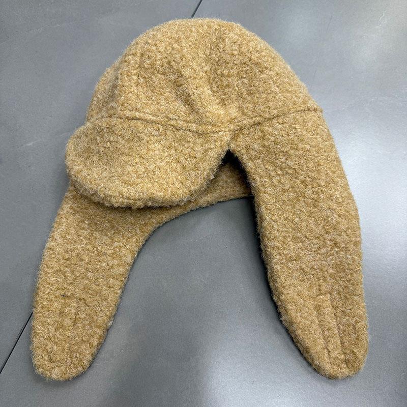 Solid Color Lamb Wool Lei Feng Hat Children Autumn and Winter Fleece Thickened Cap Outdoor Ear Protection Hat Flying Hat Tide