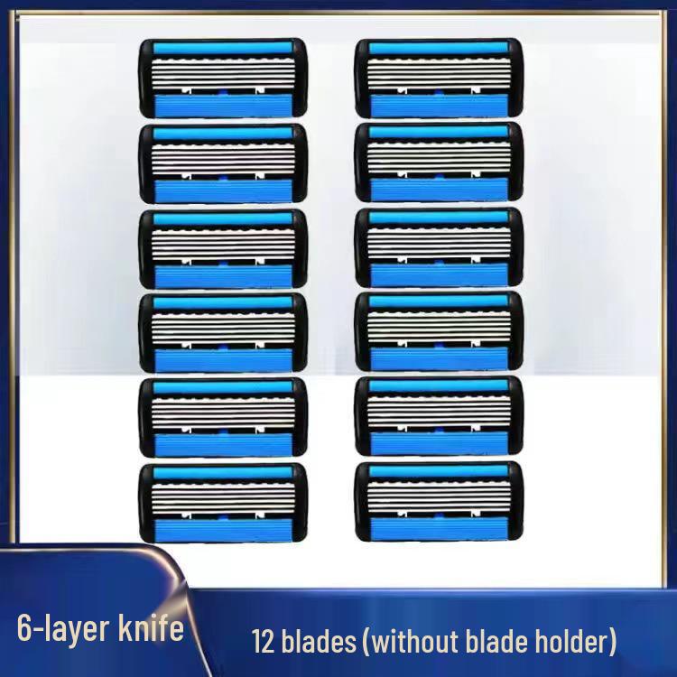 Six-Layer Scratch-Resistant Razor, Waterproof Universal Fit for Gillette, Stainless Steel Blade, High-Quality Men's Full Body Shaver