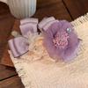 Elegant Flower Banana Clip Korean Style Women Ponytail Holder Purple Mesh Vertical Clip  Banquet