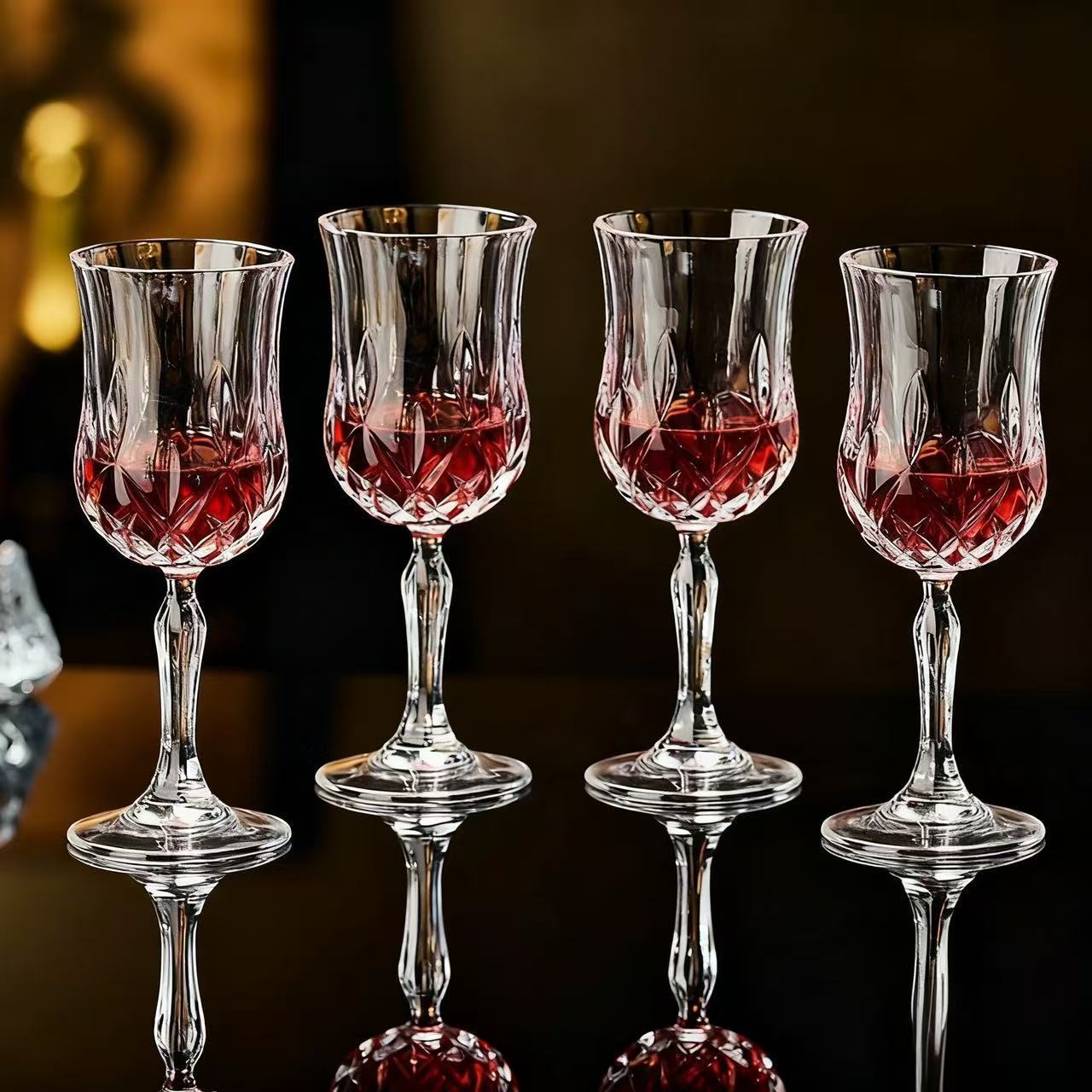 

Red Wine Glass Light Luxury Home High Beauty Relief Juice Champagne Wine Glass Bar Party Dining Drinking Utensils Q16555QQ-