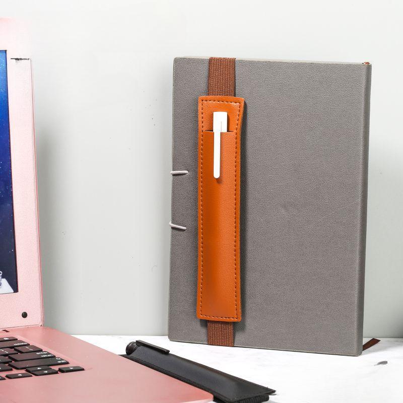 1pc Leather Adjustable Elastic Band Pen Holder, Pen Pouch For Planner, Pen Holder For Notebook, Notebook Pen Holder