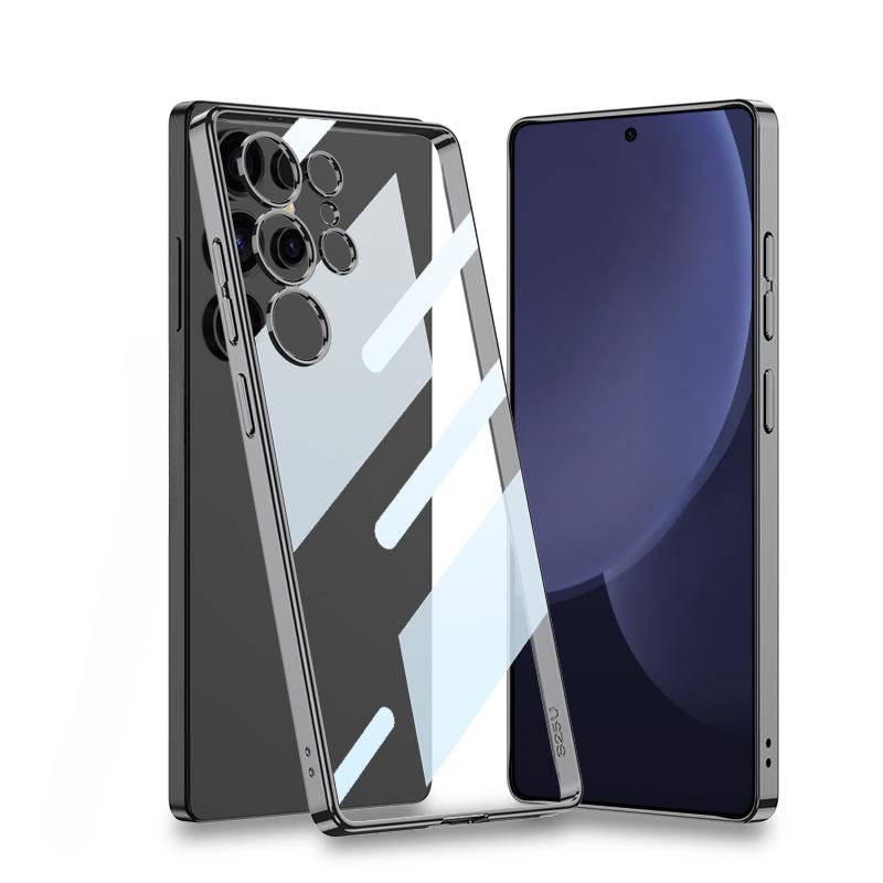 Galaxy S25 Ultra Electroplating Clear Phone Case for Samsung Galaxy S25 Ultra Hard Shell Transparent Protective Cover