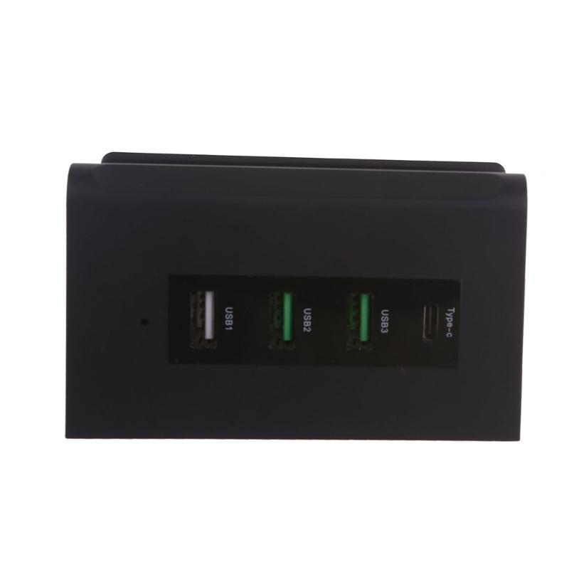 Portable DC Converter with Battery Clip, 12V/24V to 5V 4-Port USB Charger Multiport Power Adapter for Smart Phone Tablet