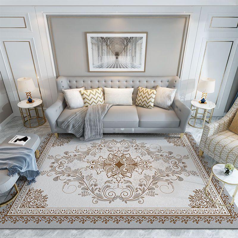 Retro American Style Living Room Carpet Classical Decoration Home Sofa Machine Washable Rug Lounge Bedroom Non-slip Mat Fully