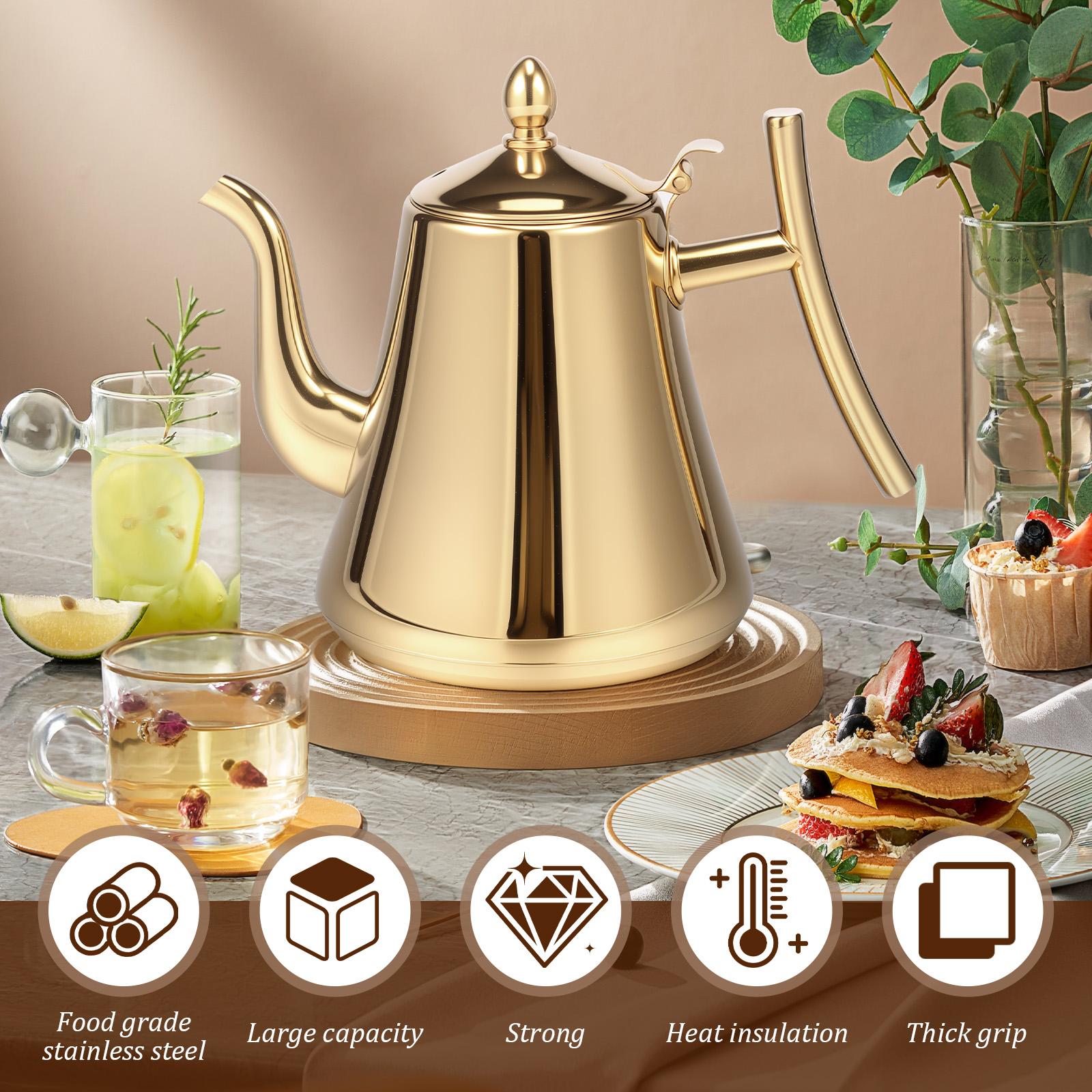 304 stainless steel 2L induction cooker kettle ergonomic handle with detachable filter store restaurant office hot water kettle