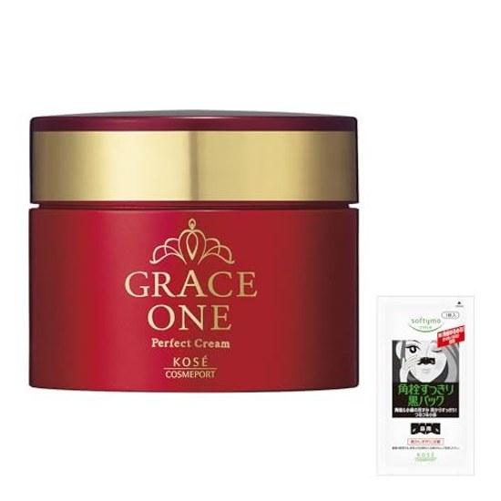Grace One Rich Moisture Cream 100g + 1 Nose Pore Pack Included KOSE Moisturizing Face Sensitive Skin