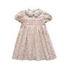 Girls Summer Floral Dress Peter Pan Collar Puff Sleeve Kids Princess Party Dress Casual Cute Sundress