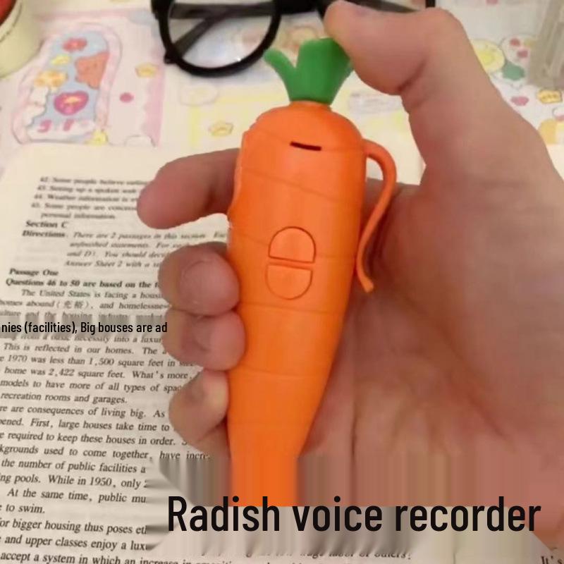 Xiaohongshu-Style Cute Carrot Voice Recorder Pen - Student Toy & Ballpoint Recorder