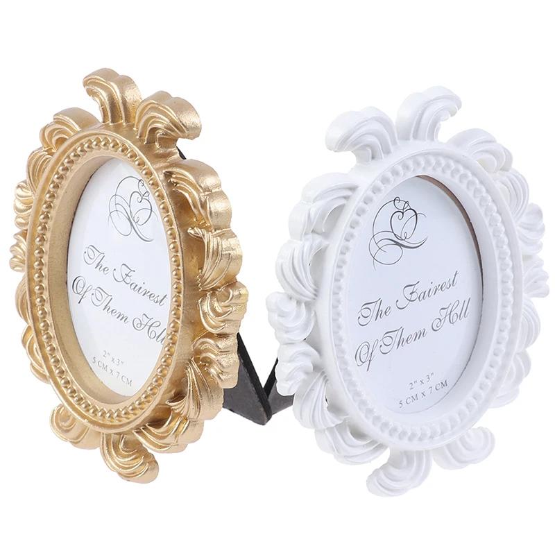 NewNordic Style 1pc Flower Photo Frame Wedding Home Decor Desktop Bronze Design Vintage Picture Frame Small Baroque Photo Holder