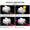 10Pcs/20Pcs/30Pcs Quick Connect Cable Connectors |   Industrial Electrical Connection Terminal 2-Pin Push-In Type Spring Clamp White Steel Contact