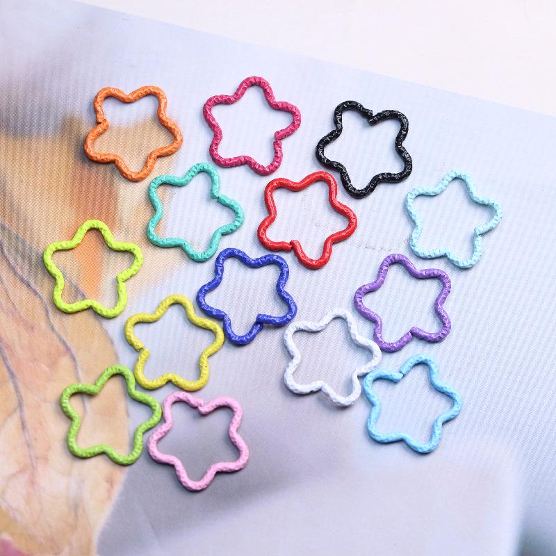 DIY Colorful Five-Pointed Star Embossed Open Jump Ring for Earring Making