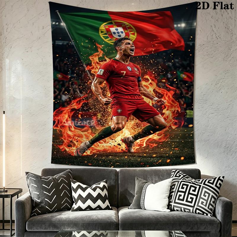 Portugal'S Fire Soccer Passion Ignites Threepiece Set 1 Duvet Cover 2 Pillowcase Without Core Christmas Birthday Gift