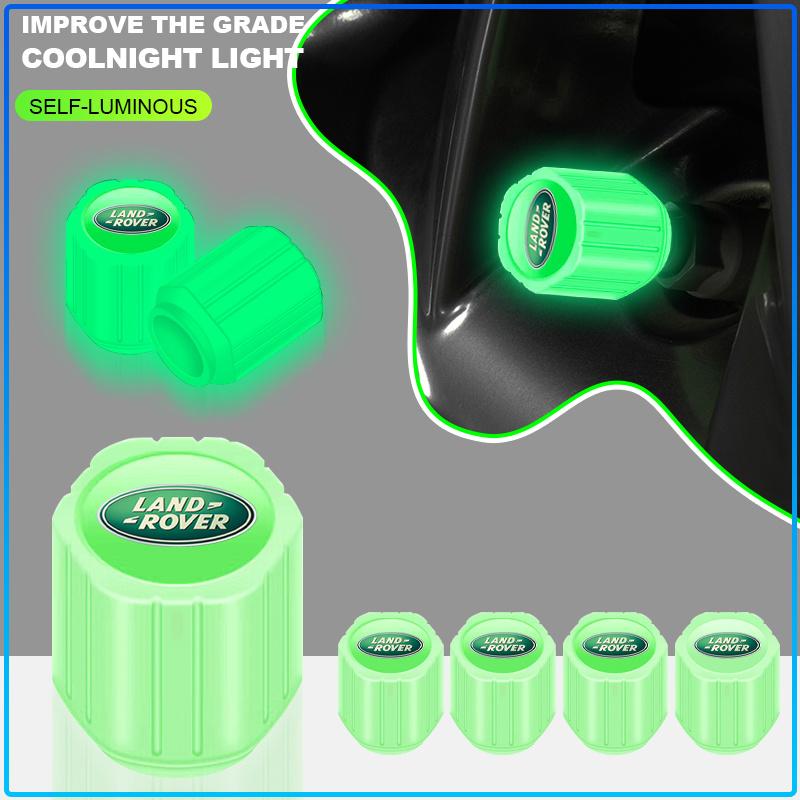 Luminous Car Tire Valve Caps Fluorescent Motorcycle Wheel Tyre For Land Rover Freelander 2 L2 L319 L462 LF Range Sport L322 Discovery 2 3 4 5 Defender