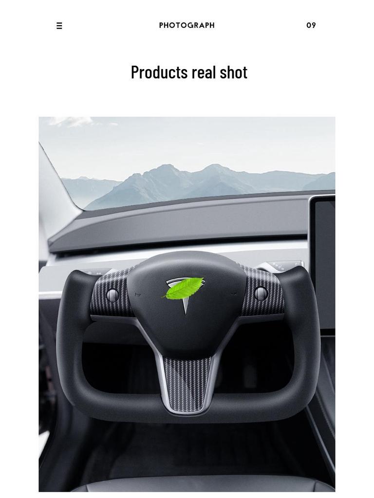Model 3/Y Custom Alcantara Carbon Fiber Heated Tesla Yoke Steering Wheel
