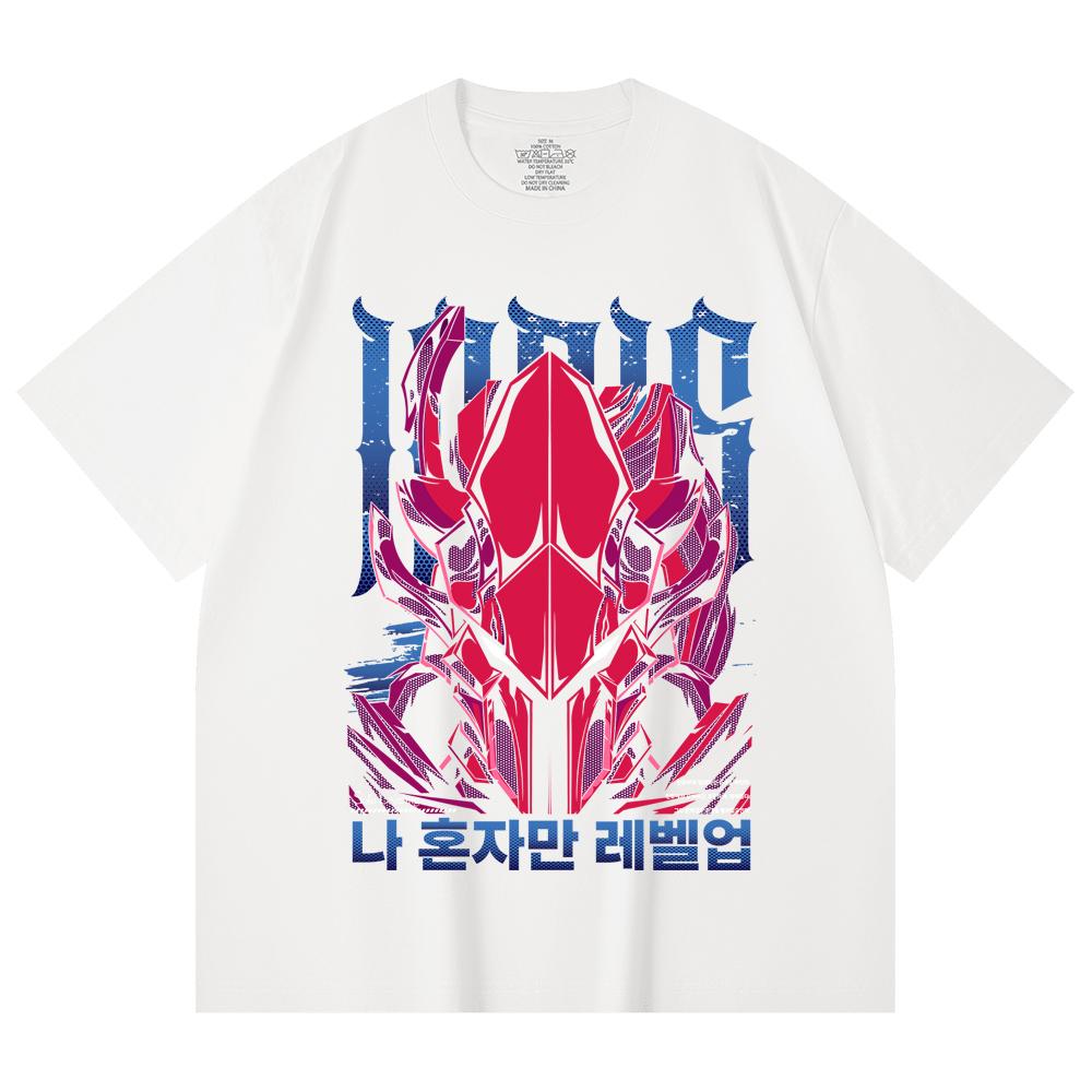 230 Gsm 100% Cotton Solo Leveling V13 Igris Print Unisex Heavy Cotton T Shirt