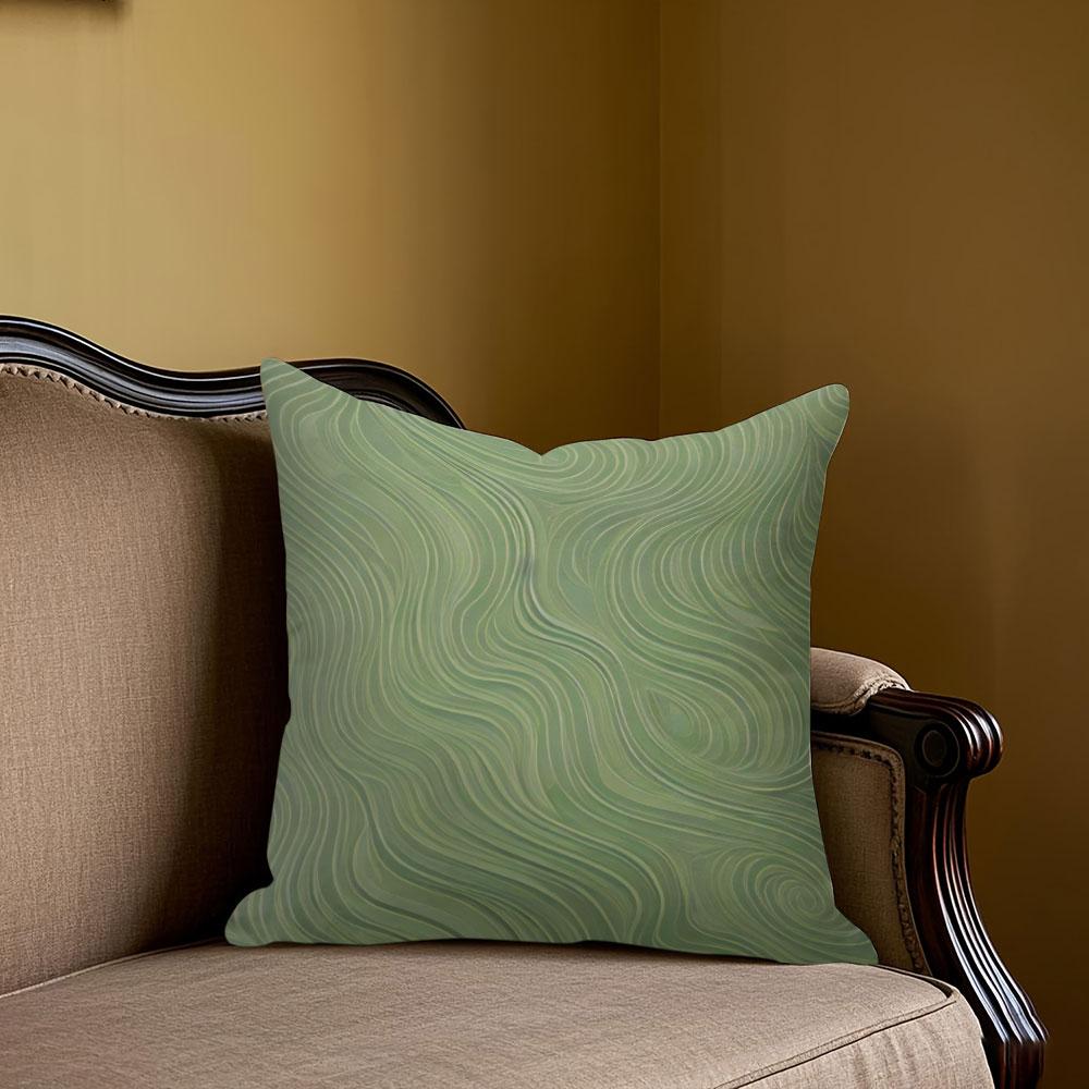 Moss Swirl Square Jacquard Pillow Cover for Sofa Office Waist Cushion Cover Home Decorative Pillowcase