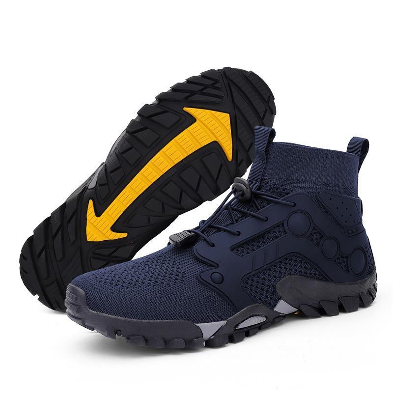 Cross-border Flyknit Unisex Hiking Shoes - Mid/High-top, Large Size, Creek Wading, Summer Outdoor Shoes