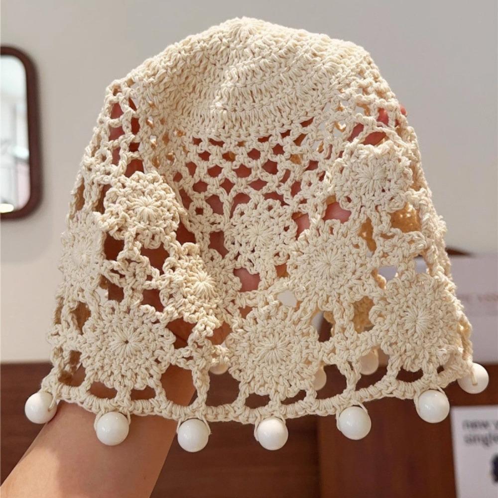 Flower Crochet Hollow Knitted Hat Sweet Ethnic Style Hat Fashion Knit Beanies  Outdoor