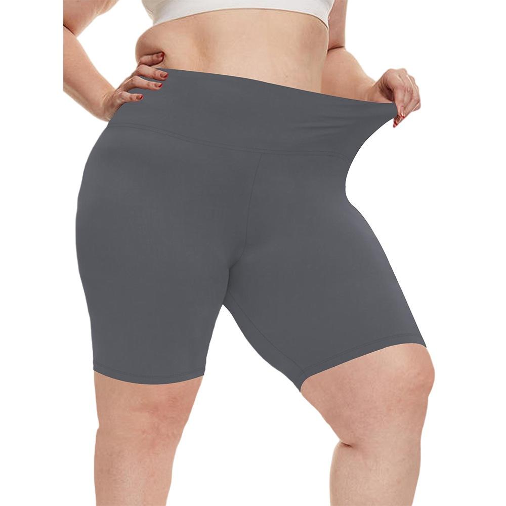 Mujer Talla Grande Pantalones Cortos Elásticos de Cintura Alta hasta la Rodilla Leggings Deportivos con Bolsillos