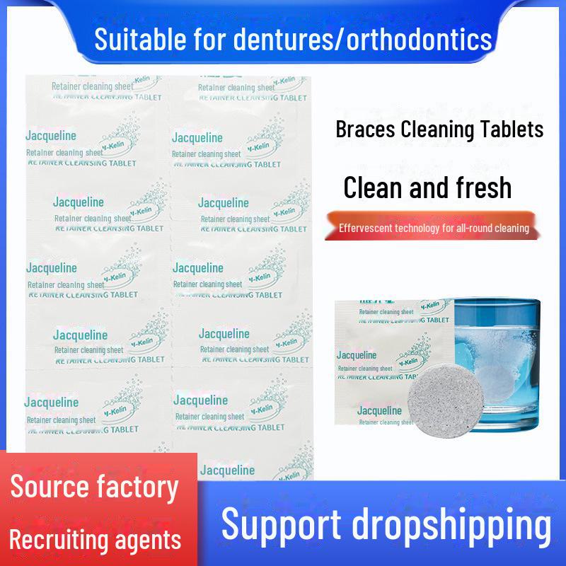 

«Невидимые таблетки для чистки брекетов и зубных протезов — шипучее средство для чистки зубов»