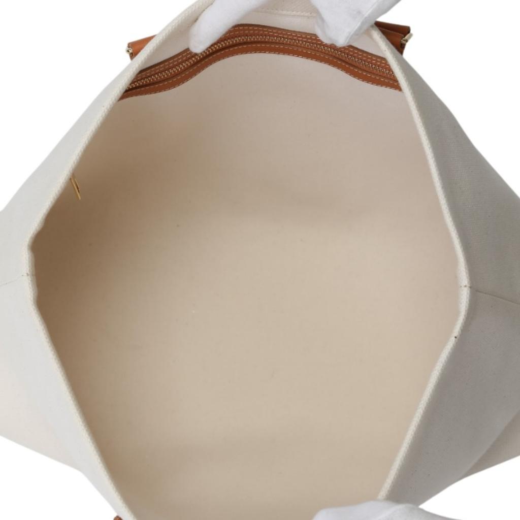 Celine Horizontalkava Tote Bag Canvas White Women 190062BNZ Used