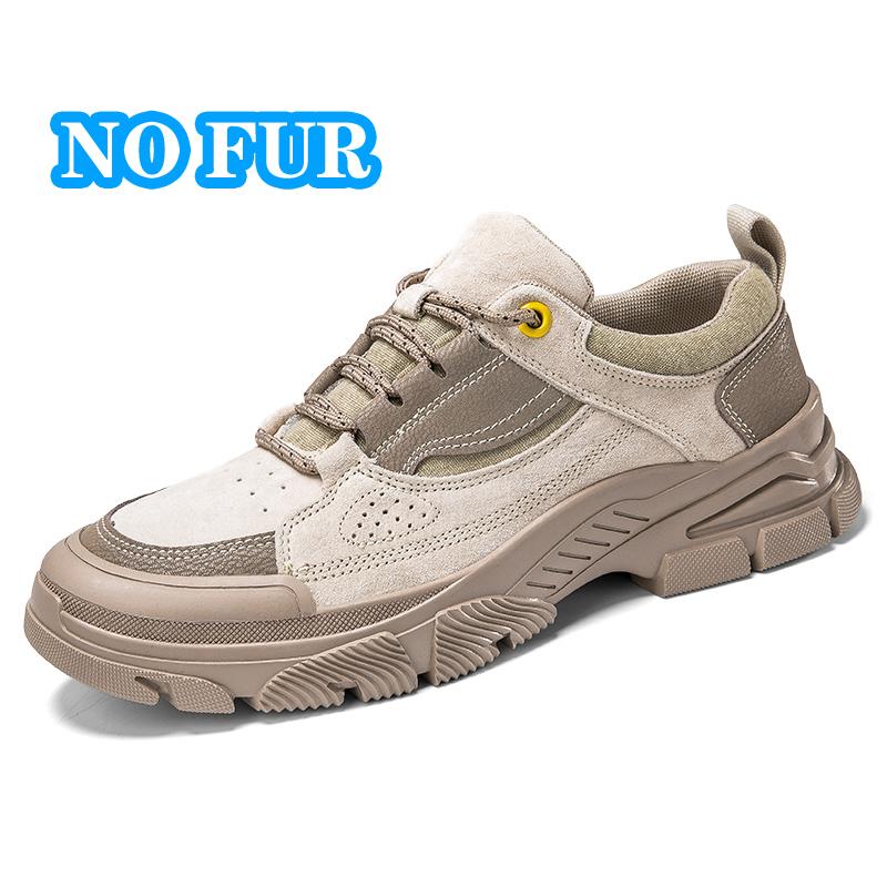 Genuine Leather Men Sneakers No-Slip Male Casual Shoes Comfortable Treking Footwear All-match Outdoor Hiking Shoes Leisure Walk